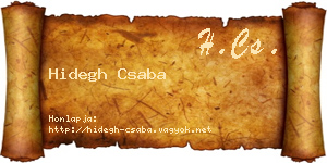 Hidegh Csaba névjegykártya