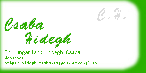 csaba hidegh business card